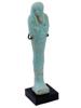 EGYPTIAN FAIENCE USHABTI FIGURE WITH CHARACTERS ON BASE PIC-0