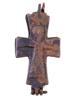 ANCIENT BYZANTINE BRONZE TWO PART RELIQUARY CROSS PIC-2