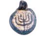 ANCIENT ROMAN BYZANTINE JUDAIC GLASS AMULET MENORAH PIC-0