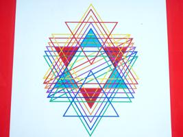 JUDAICA STAR OF DAVID SCREEN PRINT BY YAACOV AGAM