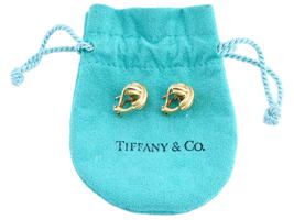 TIFFANY AND CO 18K GOLD CLIP ON CROSS EARRINGS