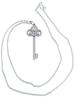 TIFFANY 18K GOLD PLATINUM KEY NECKLACE W DIAMONDS PIC-2