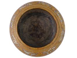 ANTIQUE ARAB EGYPT DAMASCUS SILVER INLAID BRASS BOWL