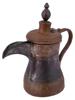 ANTIQUE 19TH C ANTIQUE ARAB BRASS COFFEE POT DALLAH PIC-0