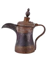 ANTIQUE 19TH C ANTIQUE ARAB BRASS COFFEE POT DALLAH