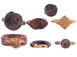 ANCIENT ROMAN BRONZE RINGS OF VARIOUS DESIGNS