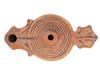 ANCIENT ROMAN CLAY OIL LAMP WITH CIRCULAR DECOR PIC-5