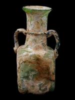 ANCIENT ROMAN GLASS JUG WITH A SQUARE BODY 3RD 5TH C AD