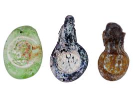 ANCIENT ROMAN GLASS AMULETS WITH GOD OR HUMAN FIGURES