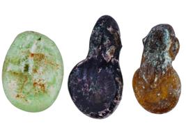 ANCIENT ROMAN GLASS AMULETS WITH GOD OR HUMAN FIGURES