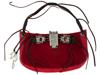 DOLCE GABBANA RED SUEDE AND LEATHER SHOULDER BAG PIC-0