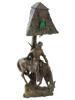 ANTIQUE BRONZE LAMP WITH RUSSIAN COSSACK AFTER LANCERAY PIC-0