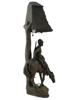 ANTIQUE BRONZE LAMP WITH RUSSIAN COSSACK AFTER LANCERAY PIC-3