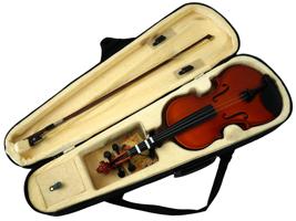 AMERICAN WOODEN CRESCENT VIOLIN W CASE AND BOW