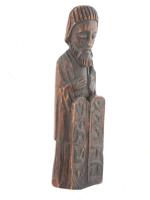 VINTAGE UKRAINIAN WOODEN MOSES W 10 COMMANDMENTS FIGURE