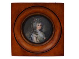 ENGLISH  MINIATURE PAINTING AFTER GAINSBOROUGH