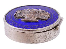 ANTIQUE BIEDERMEIER GUILLOCHE ENAMEL BOX C 1830