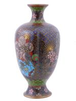 JAPANESE LATE MEIJI ERA GILT CLOISONNE ENAMEL VASE