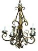 VINTAGE ELECTRIC 5 LIGHT METAL CEILING CHANDELIER PIC-2