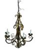 VINTAGE ELECTRIC 5 LIGHT METAL CEILING CHANDELIER PIC-1