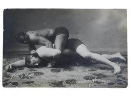 ANTIQUE RUSSIAN BYSTROV STUDIO PHOTO OF WRESTLERS