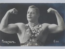 ANTIQUE RUSSIAN PORTRAIT PHOTO OF AUSTRIAN WRESTLER