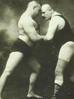 ANTIQUE RUSSIAN PHOTOGRAPH TWO MEN WRESTLING BYSTROV