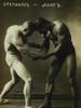 ANTIQUE RUSSIAN PHOTOGRAPH TWO MEN WRESTLING BYSTROV PIC-1