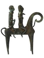 ANTIQUE AFRICAN BRONZE SAO CAVALIER STATUE