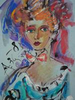 ATTR TO ANATOLY ZVEREV RUSSIAN MIXED MEDIA PAINTING