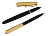 PARKER 51 GOLD PLATED SET FOUNTAIN BALLPOINT PEN PIC-2