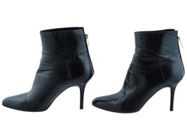 ITALIAN JIMMY CHOO WOMEN BLACK LEATHER ANKLE BOOTS