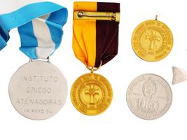 VINTAGE SOUTH AMERICAN RELIGIOUS MEDALS AND COIN