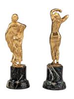 ANTIQUE GILT BRONZE STATUES OF DANCERS BY JOSE DUNACH