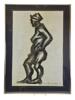 GERMAN LATVIAN IDA KERKOVIUS CUBIST CHARCOAL PAINTING PIC-0