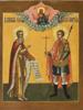 19TH CEN RUSSIAN ELIJAH THE PROPHET ST GEORGE ICON PIC-1