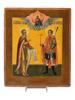 19TH CEN RUSSIAN ELIJAH THE PROPHET ST GEORGE ICON PIC-0