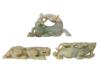ANTIQUE 19TH CHINESE JADE FIGURINES OF MYTHICAL ANIMALS PIC-1