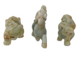 ANTIQUE 19TH CHINESE JADE FIGURINES OF MYTHICAL ANIMALS