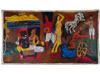 MAQBOOL FIDA HUSAIN TRIPTYCH OIL PAINTINGS W COA PIC-4