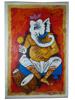 INDIAN ACRYLIC PAINTING BY MAQBOOL F HUSAIN WITH COA PIC-0