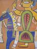 INDIAN JAMINI ROY TEMPERA ON BOARD PAINTING W COA PIC-1