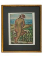 MODERNIST OIL PAINTING NUDE LADY BY BOCCINI C 1930