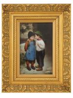 ANTIQUE BERLIN KPM PORCELAIN PLAQUE AFTER MARIE WUNSCH