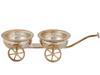 VINTAGE SILVER DOUBLE COASTER WINE TROLLEY WAGON PIC-1