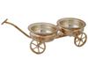 VINTAGE SILVER DOUBLE COASTER WINE TROLLEY WAGON PIC-0