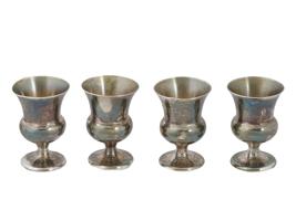 4 AMERICAN SILVER CUPS OR MINI GOBLETS BY GORHAM