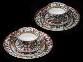 ANTIQUE CHINESE CANTON EXPORT PORCELAIN TABLEWARE