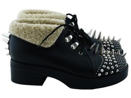 GUCCI CALFSKIN SHEARLING STUDDED ANKLE BOOTS IOB