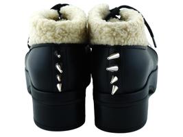 GUCCI CALFSKIN SHEARLING STUDDED ANKLE BOOTS IOB